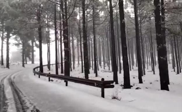 Así se ve la cumbre de Gran Canaria nevada